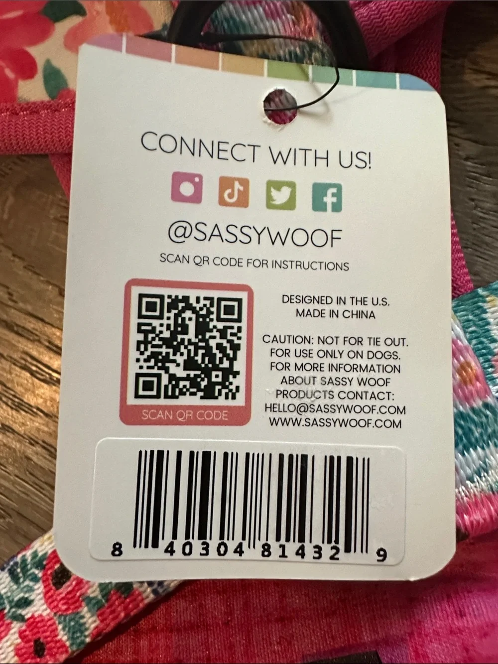 Sassy Woof Floral Pink Dog Harness-reversible harness-size XL